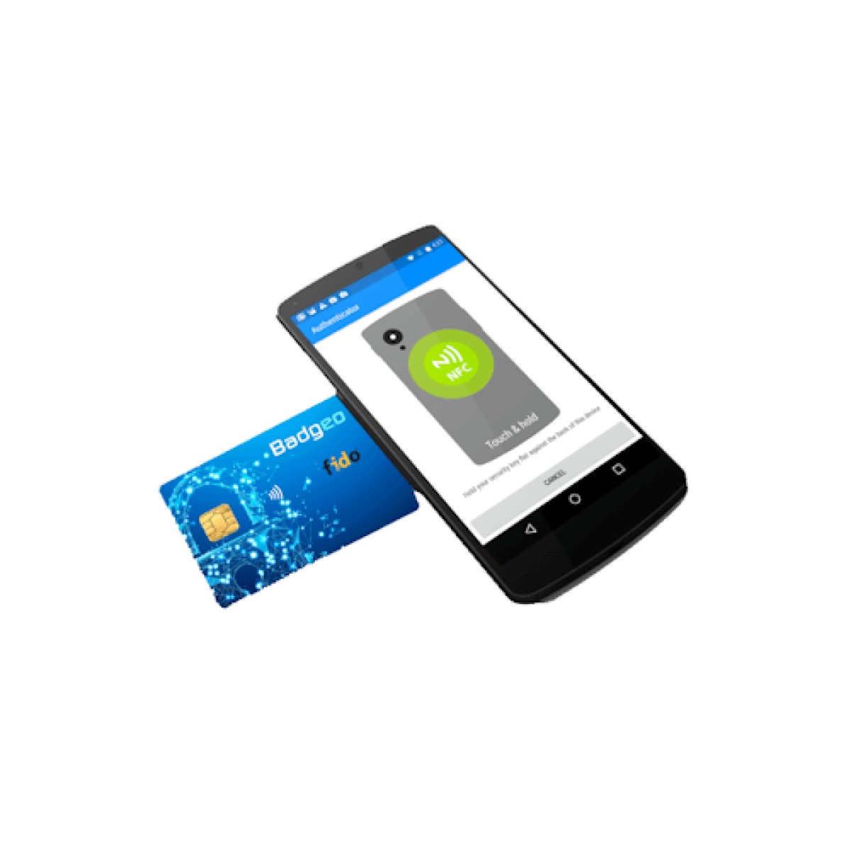 Badgeo NFC smart card (contactloos) voor FIDO2 en FIDO U2F Badgeo NFC smart card (contactloos) voor FIDO2 en FIDO U2F